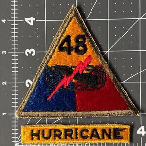 US Army 48th Armored Division Patch w/ Hurricane Tab - #1502